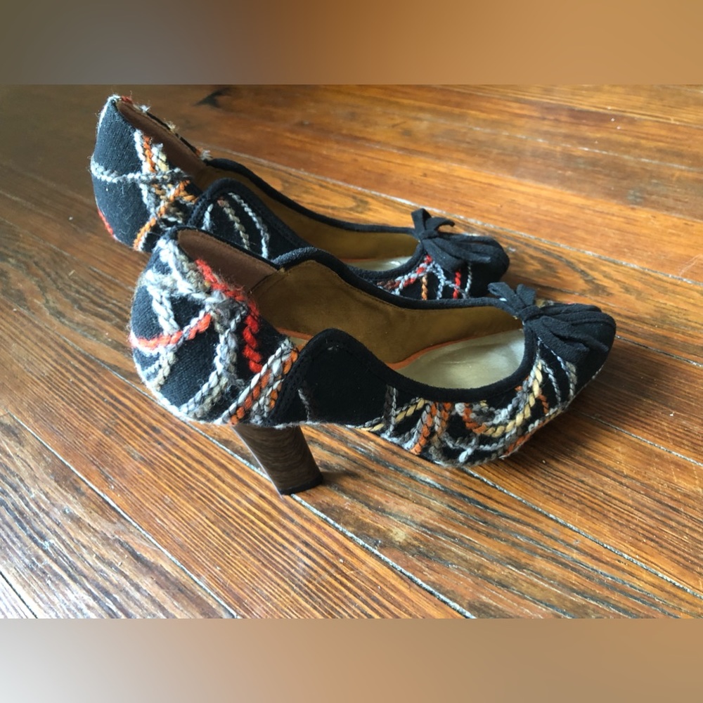 Isabel Toledo Split Toe Multi Colored Platform Kn… - image 5